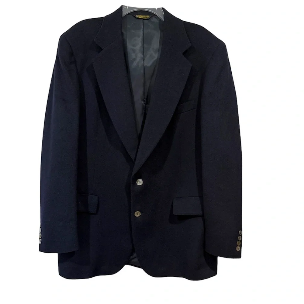 Vintage Camel Hair Blazer 44L Navy Anderson Little Embassy Square USA
